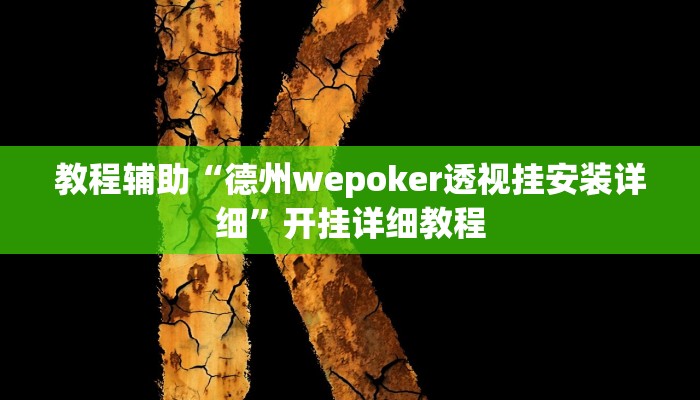 教程辅助“德州wepoker透视挂安装详细”开挂详细教程