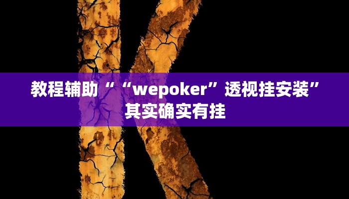 教程辅助““wepoker”透视挂安装”其实确实有挂