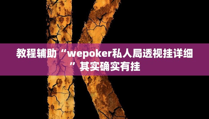教程辅助“wepoker私人局透视挂详细”其实确实有挂