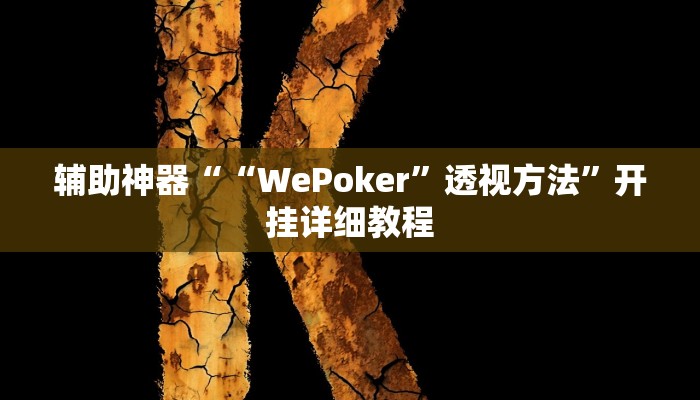 辅助神器““WePoker”透视方法”开挂详细教程
