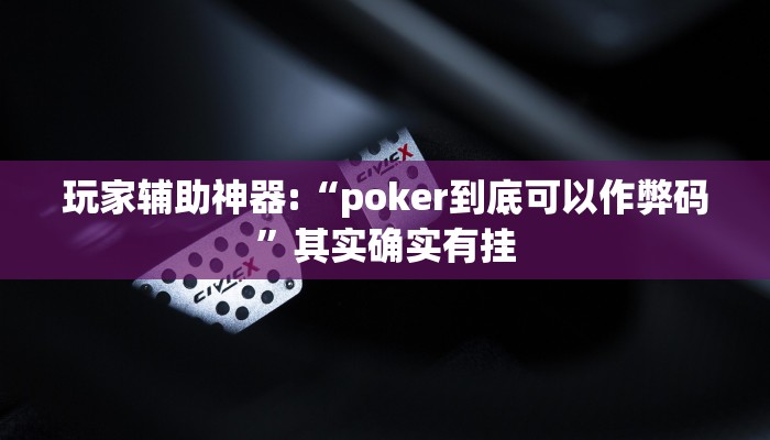 玩家辅助神器:“poker到底可以作弊码”其实确实有挂
