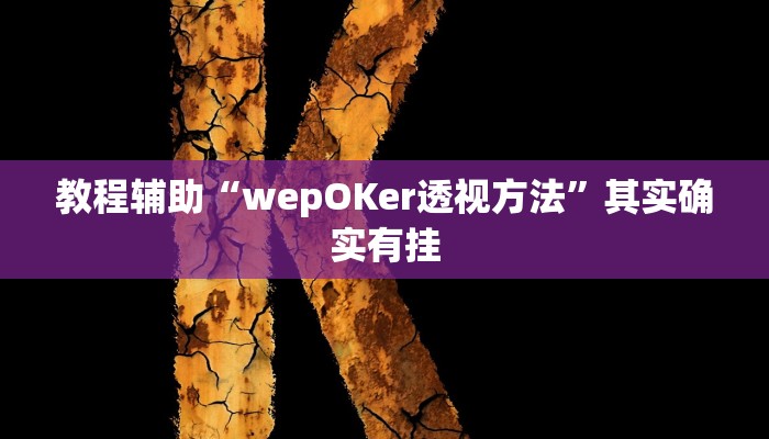 教程辅助“wepOKer透视方法”其实确实有挂