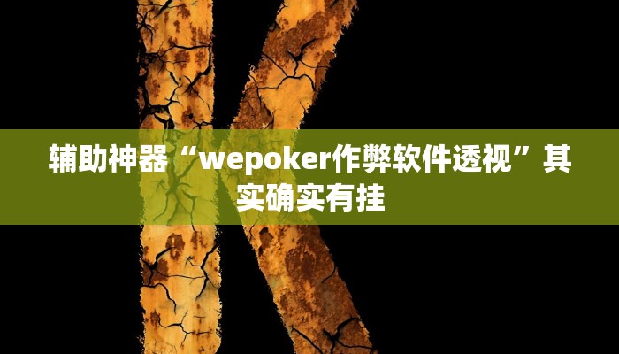辅助神器“wepoker作弊软件透视”其实确实有挂