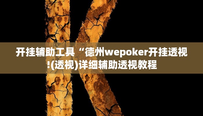 开挂辅助工具“德州wepoker开挂透视!(透视)详细辅助透视教程