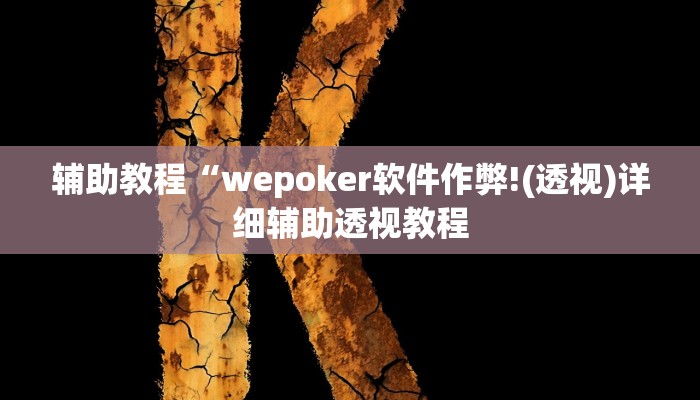 辅助教程“wepoker软件作弊!(透视)详细辅助透视教程
