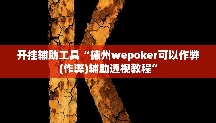 开挂辅助工具“德州wepoker可以作弊(作弊)辅助透视教程”