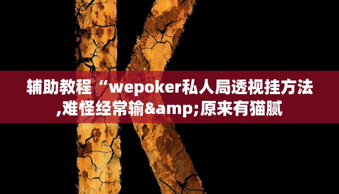 辅助教程“wepoker私人局透视挂方法,难怪经常输&原来有猫腻