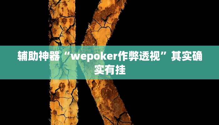 辅助神器“wepoker作弊透视”其实确实有挂