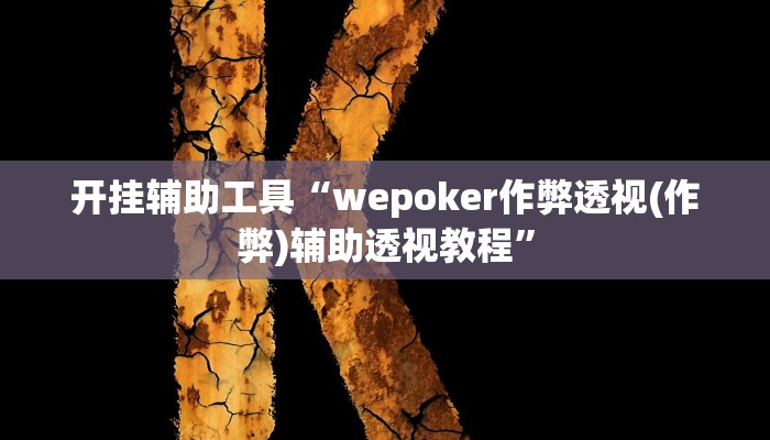 开挂辅助工具“wepoker作弊透视(作弊)辅助透视教程”
