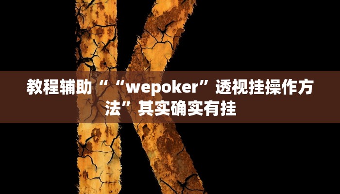 教程辅助““wepoker”透视挂操作方法”其实确实有挂