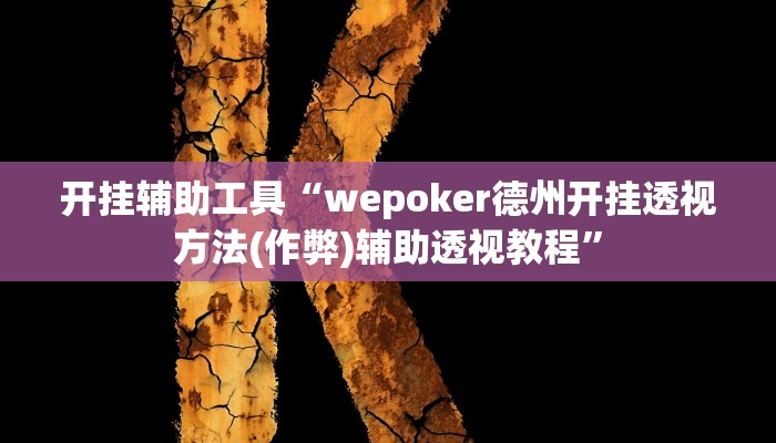开挂辅助工具“wepoker德州开挂透视方法(作弊)辅助透视教程”