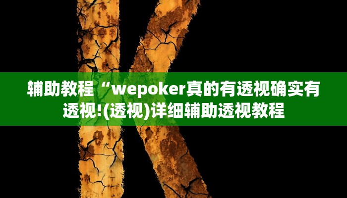 辅助教程“wepoker真的有透视确实有透视!(透视)详细辅助透视教程