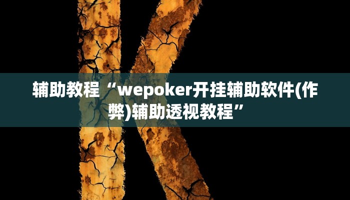 辅助教程“wepoker开挂辅助软件(作弊)辅助透视教程”