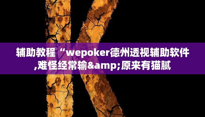辅助教程“wepoker德州透视辅助软件,难怪经常输&原来有猫腻
