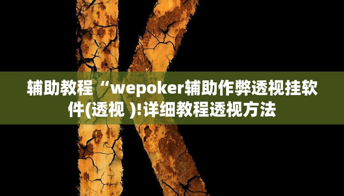 辅助教程“wepoker辅助作弊透视挂软件(透视 )!详细教程透视方法
