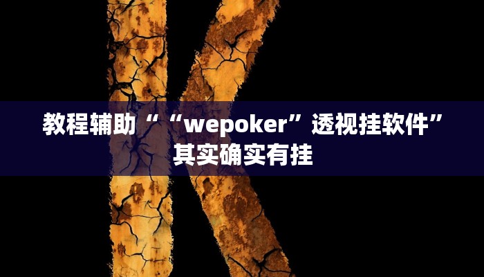 玩家辅助神器:“wepoker作 弊透视开挂”其实确实有挂