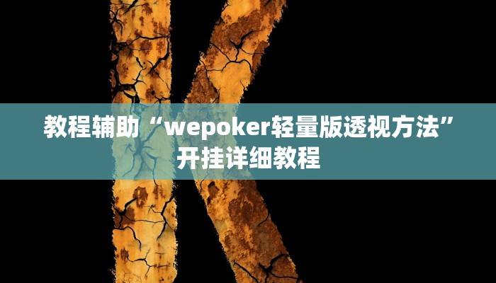 辅助教程“wepoker开挂辅助软件(透视 ),难怪经常输有猫腻 (透视)
