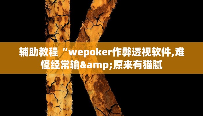 辅助教程“wepoker作弊透视软件,难怪经常输&原来有猫腻
