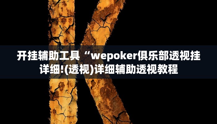教程辅助“hhpoker辅助挂是真的吗”开挂详细教程
