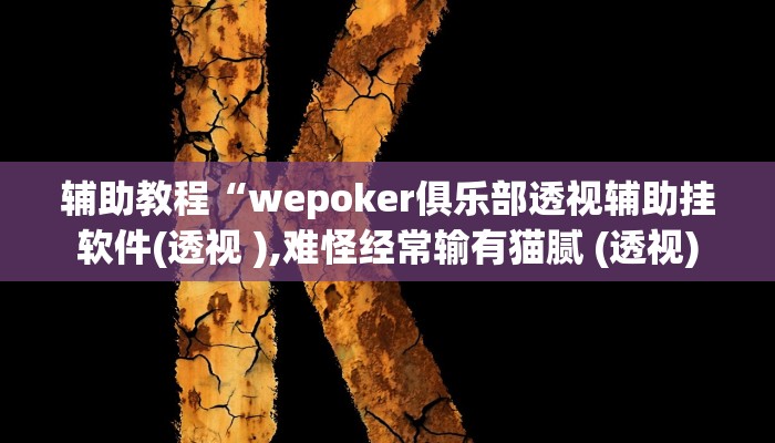 教程辅助“hhpoker开挂透视教程”其实确实有挂
