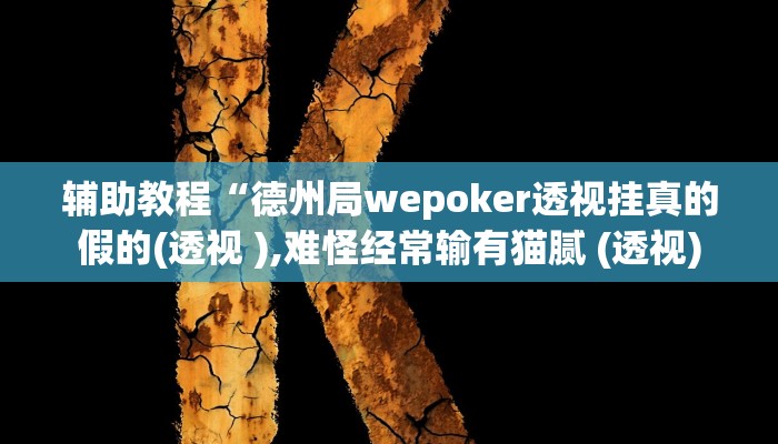 辅助教程“德州局wepoker透视挂真的假的(透视 ),难怪经常输有猫腻 (透视)