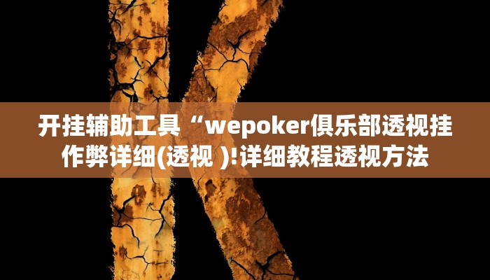 开挂辅助工具“wepoker俱乐部透视挂作弊详细(透视 )!详细教程透视方法 开挂辅助工具“wepoker俱乐部透视挂作弊详细(透视 )!详细教程透视方法