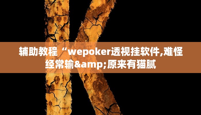 辅助教程“wepoker透视挂软件,难怪经常输&原来有猫腻