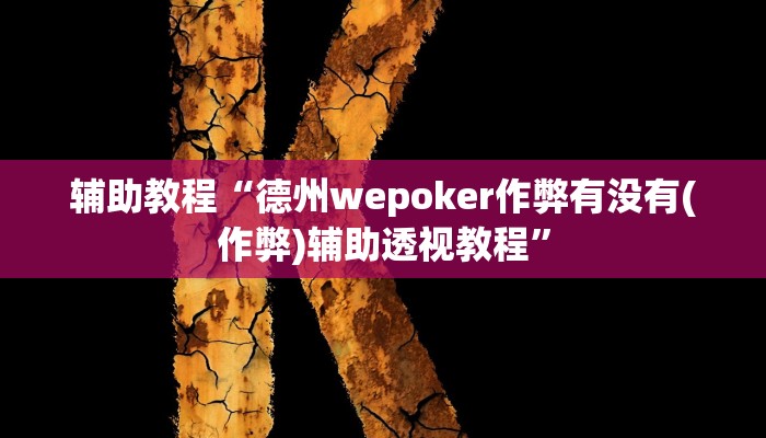 开挂辅助工具“wepoker透视挂辅助软件,难怪经常输&原来有猫腻