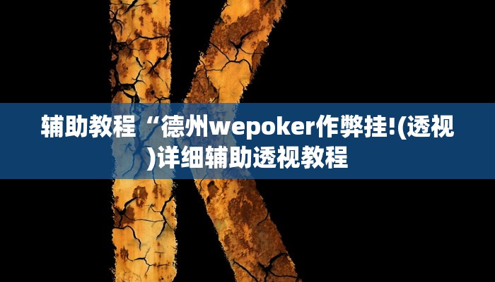 辅助教程“pokernow开挂教程(透视 )!详细教程透视方法