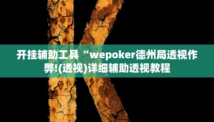 开挂辅助工具“wepoker德州局透视作弊!(透视)详细辅助透视教程