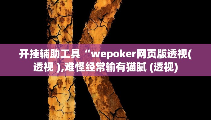 开挂辅助工具“wepoker网页版透视(透视 ),难怪经常输有猫腻 (透视) 开挂辅助工具“wepoker网页版透视(透视 ),难怪经常输有猫腻 (透视)
