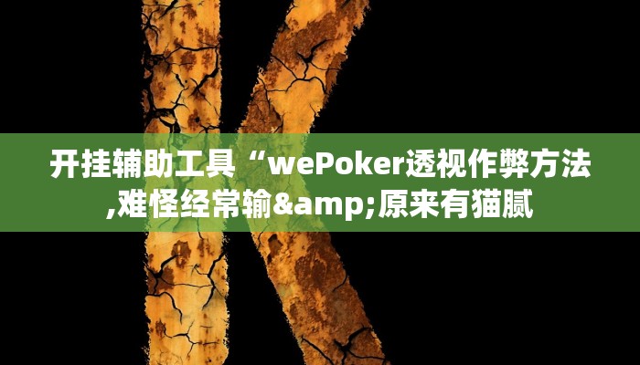 开挂辅助工具“wePoker透视作弊方法,难怪经常输&原来有猫腻 开挂辅助工具“wePoker透视作弊方法,难怪经常输&原来有猫腻