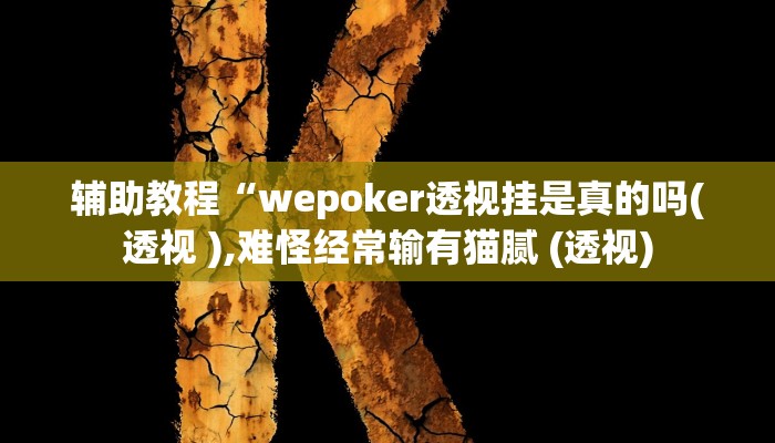 辅助教程“wepoker透视挂是真的吗(透视 ),难怪经常输有猫腻 (透视) 辅助教程“wepoker透视挂是真的吗(透视 ),难怪经常输有猫腻 (透视)