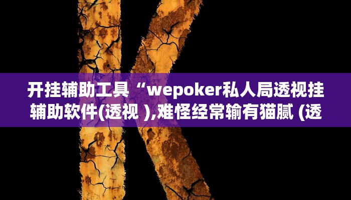 开挂辅助工具“wepoker私人局透视挂辅助软件(透视 ),难怪经常输有猫腻 (透视) 开挂辅助工具“wepoker私人局透视挂辅助软件(透视 ),难怪经常输有猫腻 (透视)