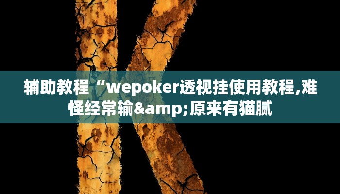 辅助教程“wepoker透视挂使用教程,难怪经常输&原来有猫腻 辅助教程“wepoker透视挂使用教程,难怪经常输&原来有猫腻