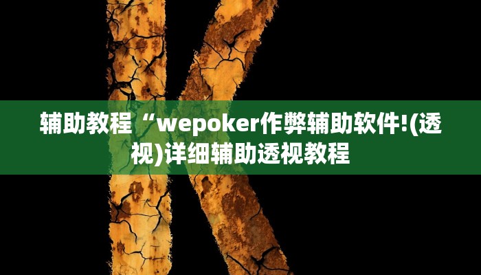 辅助教程“wepoker作弊辅助软件!(透视)详细辅助透视教程