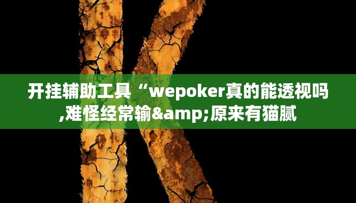 开挂辅助工具“wepoker真的能透视吗,难怪经常输&原来有猫腻 开挂辅助工具“wepoker真的能透视吗,难怪经常输&原来有猫腻