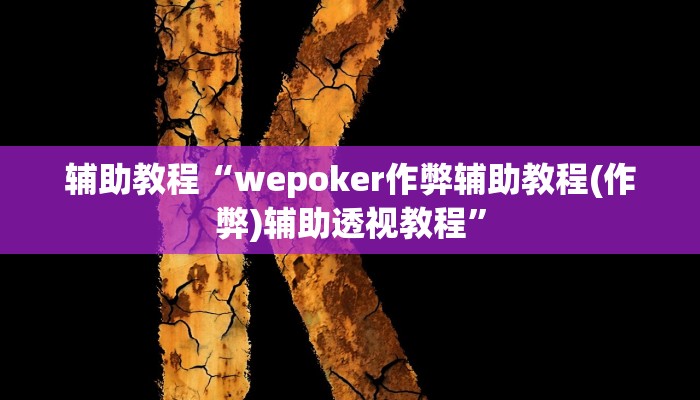 玩家辅助神器:“wepoker 透视”开挂详细教程