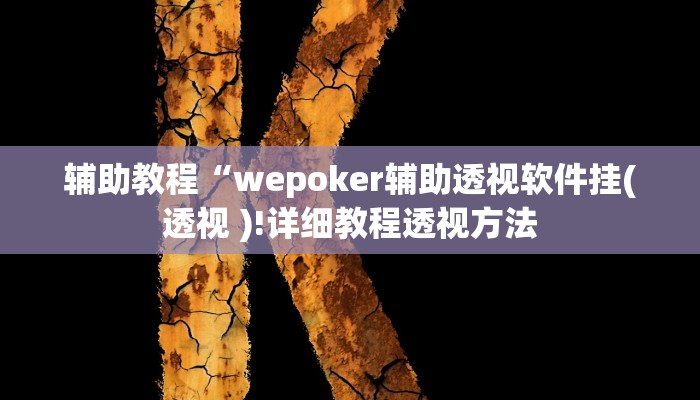 辅助教程“wepoker辅助透视软件挂(透视 )!详细教程透视方法