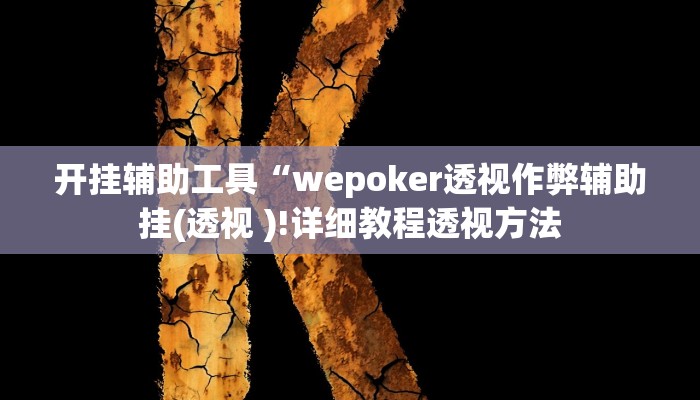 开挂辅助工具“wepoker透视作弊辅助挂(透视 )!详细教程透视方法