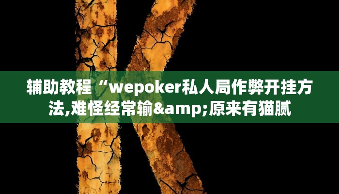 辅助神器“WePoker德州作弊开挂方法”其实确实有挂