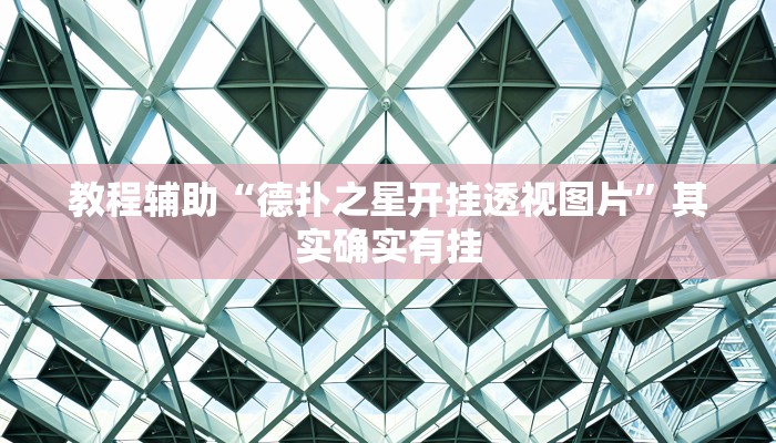 教程辅助“德扑之星开挂透视图片”其实确实有挂