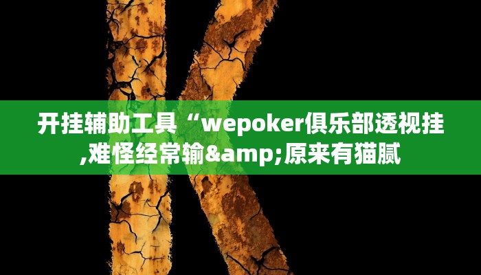 开挂辅助工具“wepoker俱乐部透视挂,难怪经常输&原来有猫腻