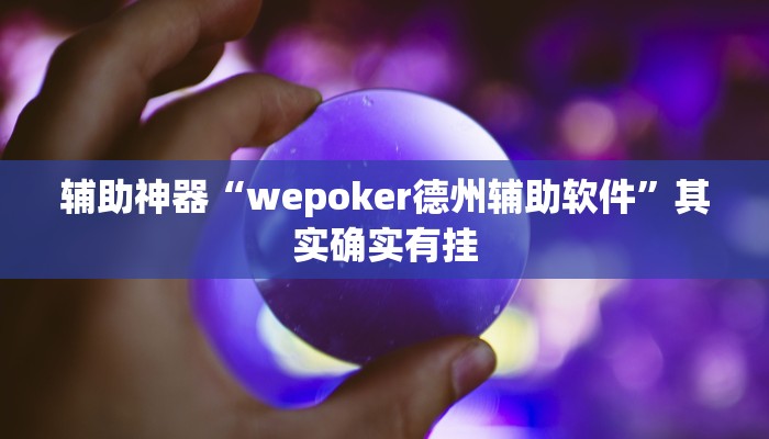 辅助神器“wepoker德州辅助软件”其实确实有挂