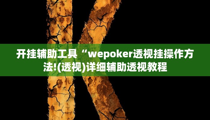 开挂辅助工具“wepoker作弊辅助挂透视软件(作弊)辅助透视教程”