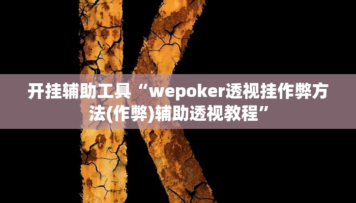 玩家辅助神器:“德州局wepoker透视作弊方法”开挂详细教程