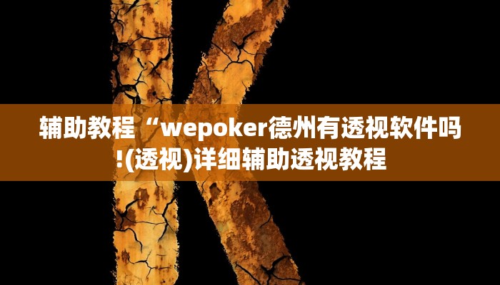 辅助教程“wepoker德州有透视软件吗!(透视)详细辅助透视教程