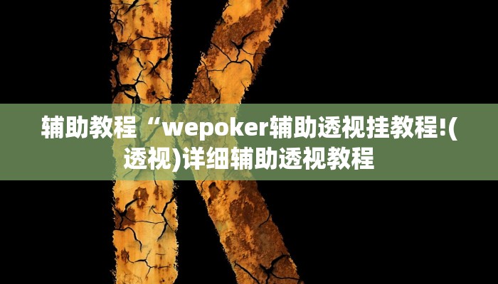 辅助教程“wepoker辅助透视挂教程!(透视)详细辅助透视教程