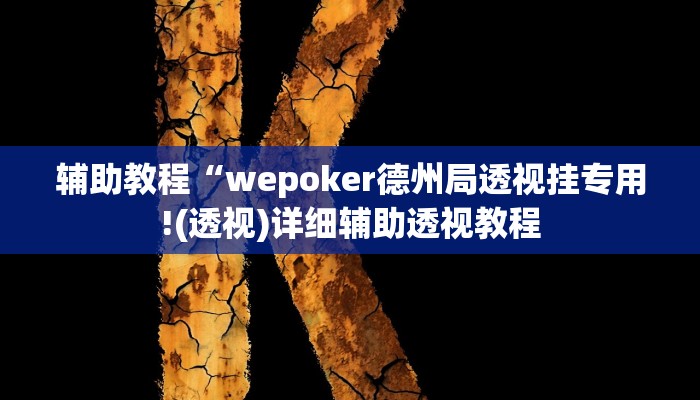 辅助教程“wepoker德州局透视挂专用!(透视)详细辅助透视教程