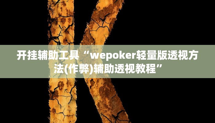 开挂辅助工具“wepoker轻量版透视方法(作弊)辅助透视教程”